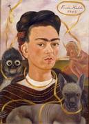 Selbstportrait von Frida Kahlo Äffchen und Hund