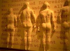 Wand im Hygienemuseum Dresden mit Abformungen von Körpern und Aussagen von Jugendlichen zu ihrer Sexualität